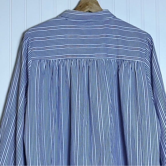 Alex Marie Navy and White Striped Button-Down Shirt Casual Business - Picture 10 of 13